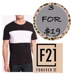 3/$19 Forever 21 color block stripe textured short sleeve shirt